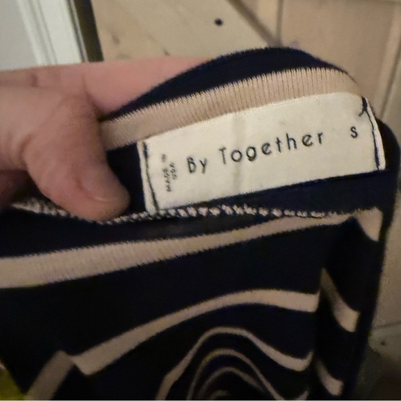 NWOT By Together Striped Off-shoulder Blouse - Picture 2 of 4